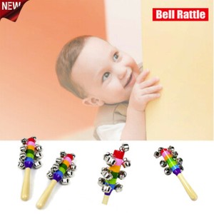 Rainbow-Musical-Instrument-Baby-Kid-Toy-Wooden-Hand-Jingle-Ring-Bell-Rattle-Toy