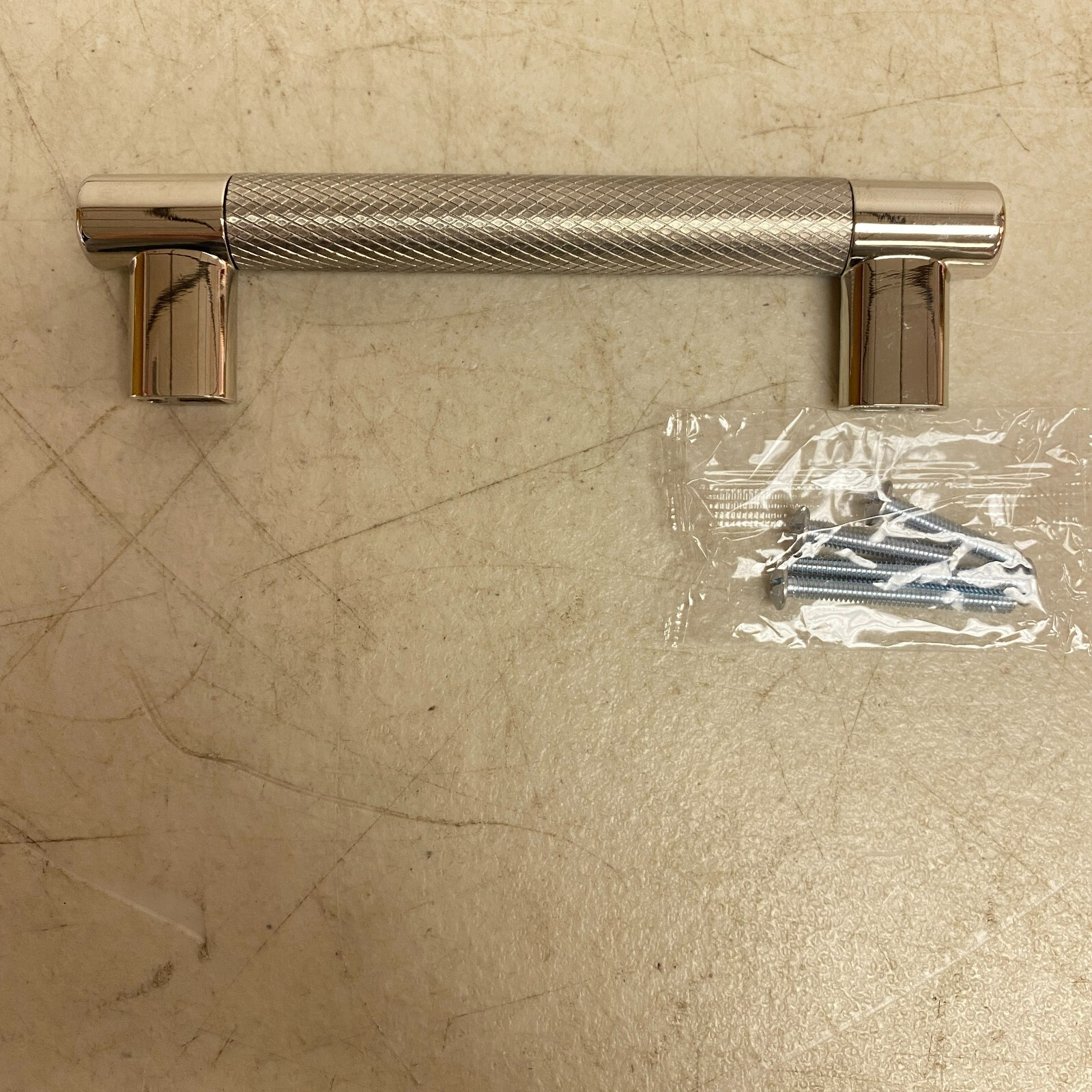 SIGNATURE HARDWARE 5-1/8" JERICO CABINET PULL-POLISHED NICKEL/STAINLESS STEEL