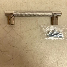 SIGNATURE HARDWARE 5-1/8" JERICO CABINET PULL-POLISHED NICKEL/STAINLESS STEEL