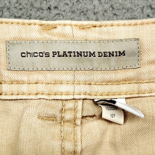 Chico's Womens 1.5 Beige Denim Stretch Crop Cuffed Jeans - Picture 16 of 19