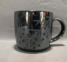 Dunkin' Donuts Pearlescent Luster Snowflake Holiday Coffee Mug Gray EUC