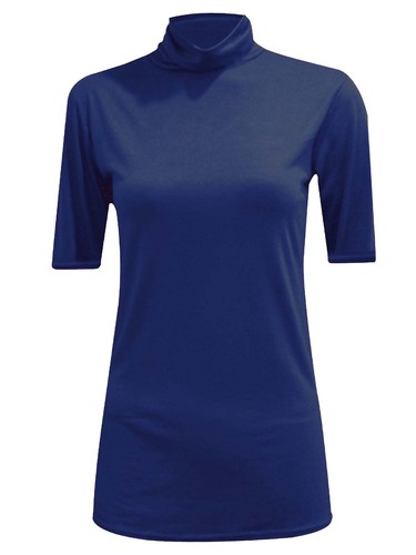 Womens Polo Turtle Neck shirt Ladies Short Sleeve 3/4 Top Vest T-SHIRT UK 8-24 - Picture 15 of 20