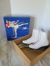 Lake Placid Womens Aeroflyte Figure Blades Vintage Ice Skates Size 5 Model 683