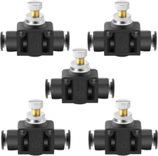 3/8" X 3/8" Tube OD Air Flow Control Valve with Push-To-Connect Fitting Speed Co