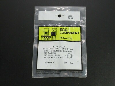 ECG 3017 infrared emitting diode for TV remote control (NTE) (L CB)