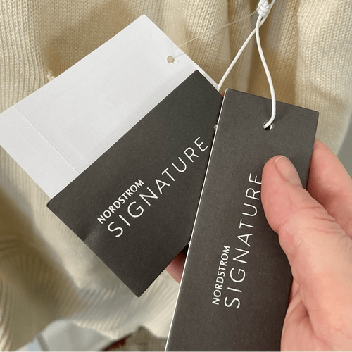 NWT Nordstrom Signature Cotton Cashmere Relaxed Fit Cardigan Ivory size Large - Picture 6 of 9