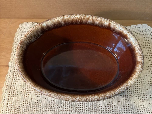 VTG 1960’s Hull Ovenproof Oval 10" Brown Drip Casserole Dish Pottery USA