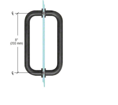 8'' Tubular Back-to-Back Shower Door Handle - Matte Black