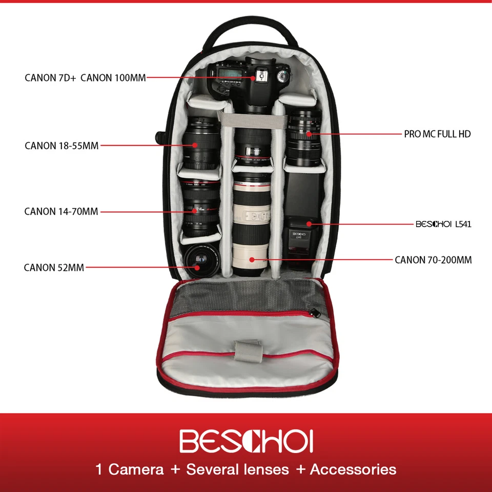 K&F Concept 20L Camera Backpack fr Photographer Large Waterproof Photography Bag - Image 3 of 4