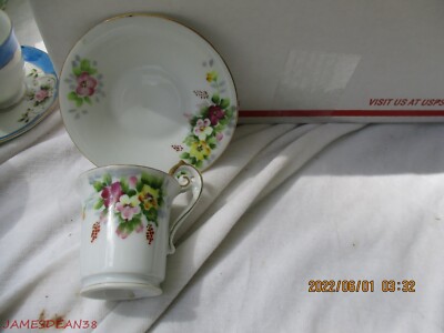 Vintage Wales Made In Japan Cup And Saucer Set Mini Demitasse TEA