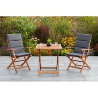 Merxx GartenmöBel Comodoro Set 5Tlg. 2 Klappsessel + 1 Klapptisch Inkl. Kissen