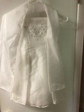 White Dress With Veil Or Scarf Wedding/Communion Girls