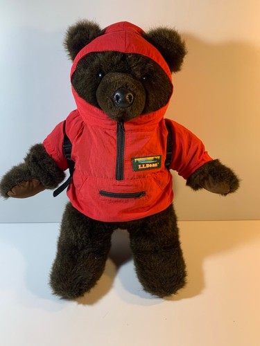 LL BEAN Stuffed Plush Brown Bear Toy 