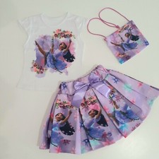 Isabella Madrigal Encanto Clothes Flowers Skirt Set Girls