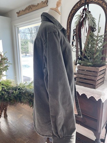 Vintage Woolrich Shacket Lined Men's L Green Sherpa Wool Outdoor Heavy - Picture 4 of 8