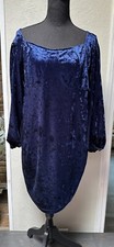 Shein Navy Blue Crushed Velvet Short Mini Dress Or Tunic Women's Size 1XL