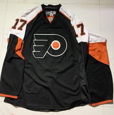 Philadelphia Flyers NHL Hockey Black Reebok Jersey Size 52 With Fight Strap