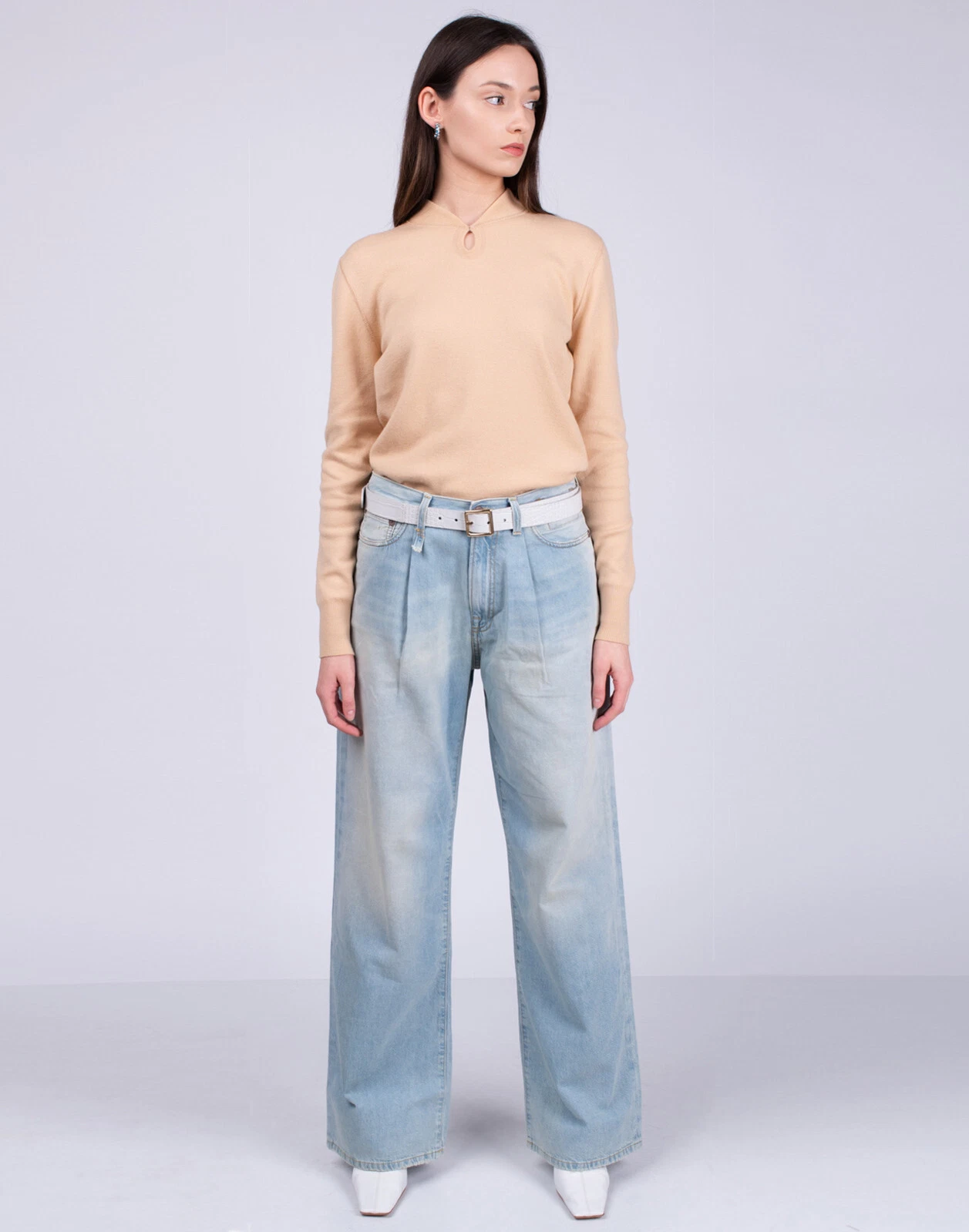 Maglione RRP €1250 BOTTEGA VENETA taglia M misto cashmere foro chiave davanti