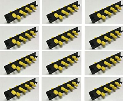 LGX ST Adapter Panel 8 Ports w/8 ST Simplex Singlemode Adapters Black 12 Pack