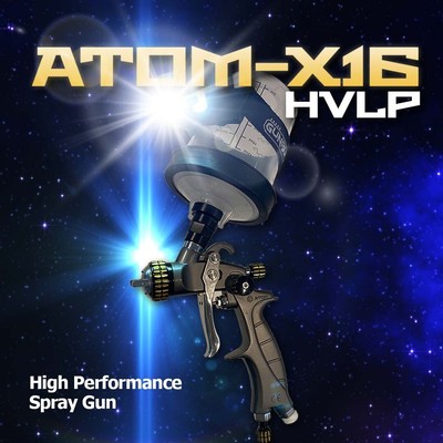 Atom Mini-X16 HVLP Car Spray Gun Gravity Feed Car Paint Gun W/FREE GUNBUDD LIGHT