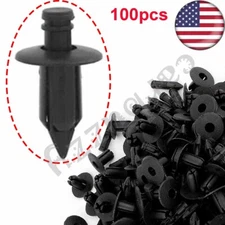 7mm Hole Black Plastic Bumper Fender Push Car Door Clips Rivet Panel Retainers