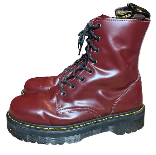cherry red platform doc martens