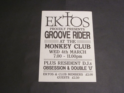 EKTOS 1992 OLDSKOOL HARDCORE RAVE FLYER GROOVERIDER AMNESIA HOUSE FANTAZIA VG