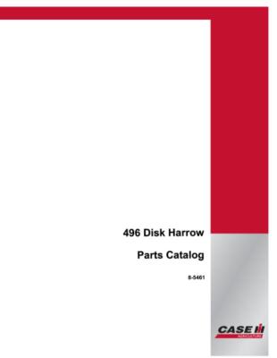 Case 496 Disk Harrow Parts Catalog Manual Exploded View Diagrams Book