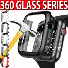 For Apple Watch 4 5 6 40/44mm Hard Shockproof Case Cover Glass Screen Protector