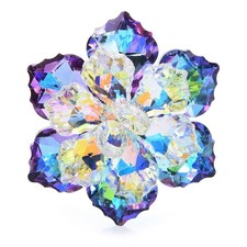 Shining Glass Flower Brooches For Women Beauty Pin Gifts