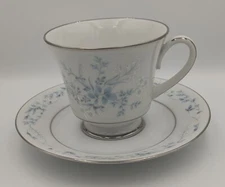 Noritake Contemporary Fine China Carolyn 2693 Flat Cup & Saucer Set 1977-1996