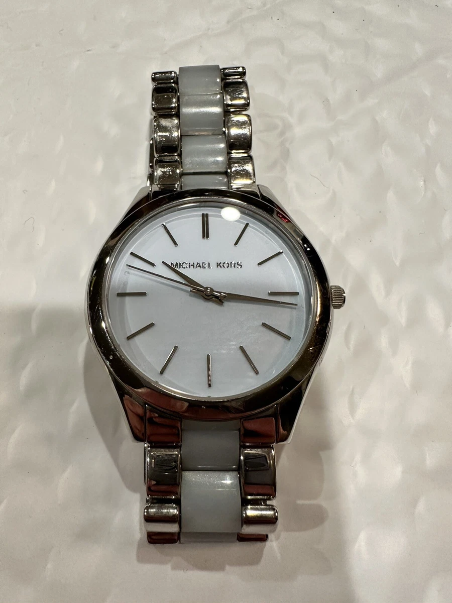 Michael Kors Blue Tone Slim Runway Aluminum Watch