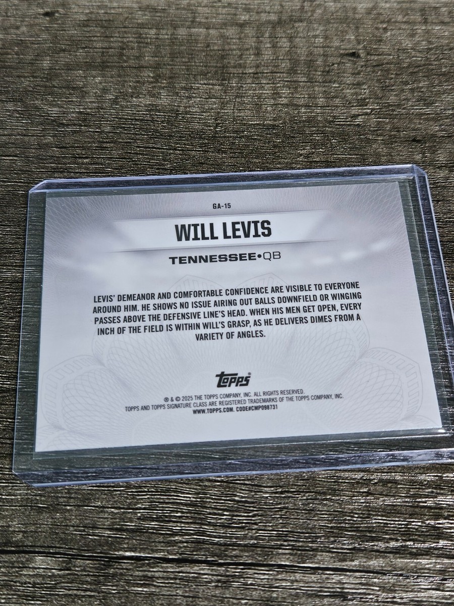 2025 TOPPS SIGNATURE CLASS #GA-15 - WILL LEVIS - GRIDIRON