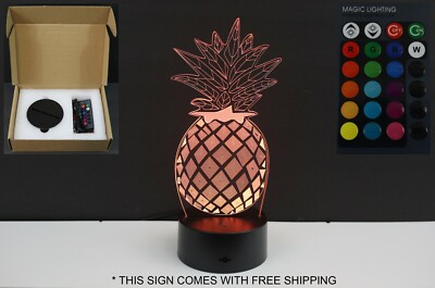 Pineapple - 3D Acrylic LED Sign Nightlight Remote Control USB Custom