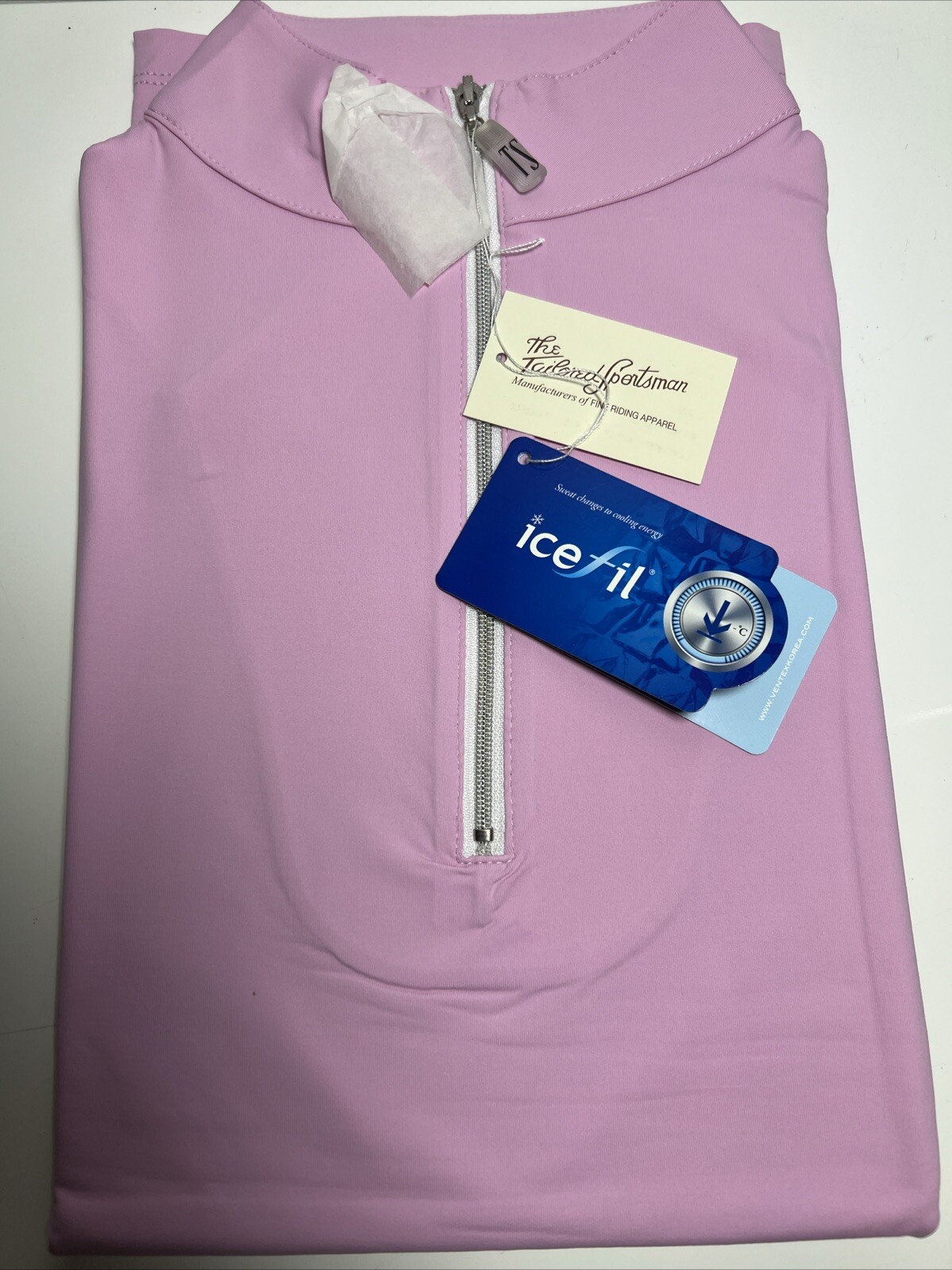 The Tailored Sportsman Icefil Short Sleeve Riding Shirt Eye Candy Pink Silver SM