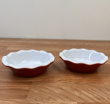 Lot of 2 Emile Henry France 5.5" Pie Tart Dishes Ceramic Red Bakeware