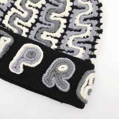 黒 Supreme Yarn Applique Beanie Black Supreme Yarn Applique Beanie Black | eBay