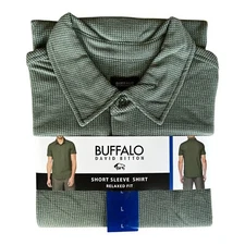 Buffalo David Bitton Men's short Sleeve Shirt Relaxed Fit Green Size L
