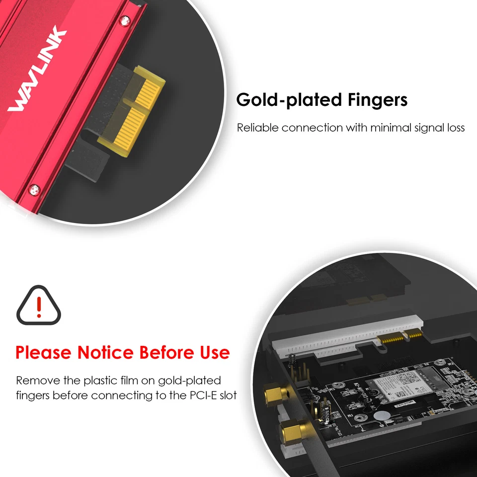 Wavlink BE8800 WiFi 7 PCIE Netzwerkkarte für Desktop PC Tri-Band Intel BE200 BT - Bild 4 von 4