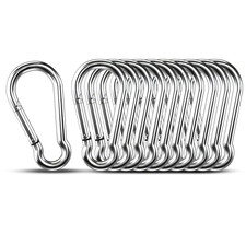 Small Carabiner Clip Hooks, 10Pcs 2.75 Inch Carabiners Heavy Duty, 304 Stainless