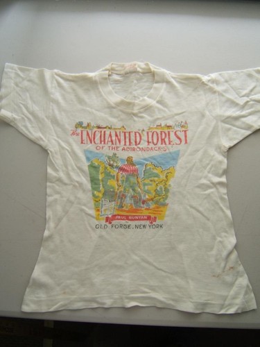 VINTAGE THE ENCHANTED FOREST ADIRONDACKS OLD FORGE CHAMPION T-SHIRT KINDER