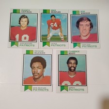 1973 Topps New England Patriots X5 crdz Rucker, Vataha, Montler, Windsor, Scott