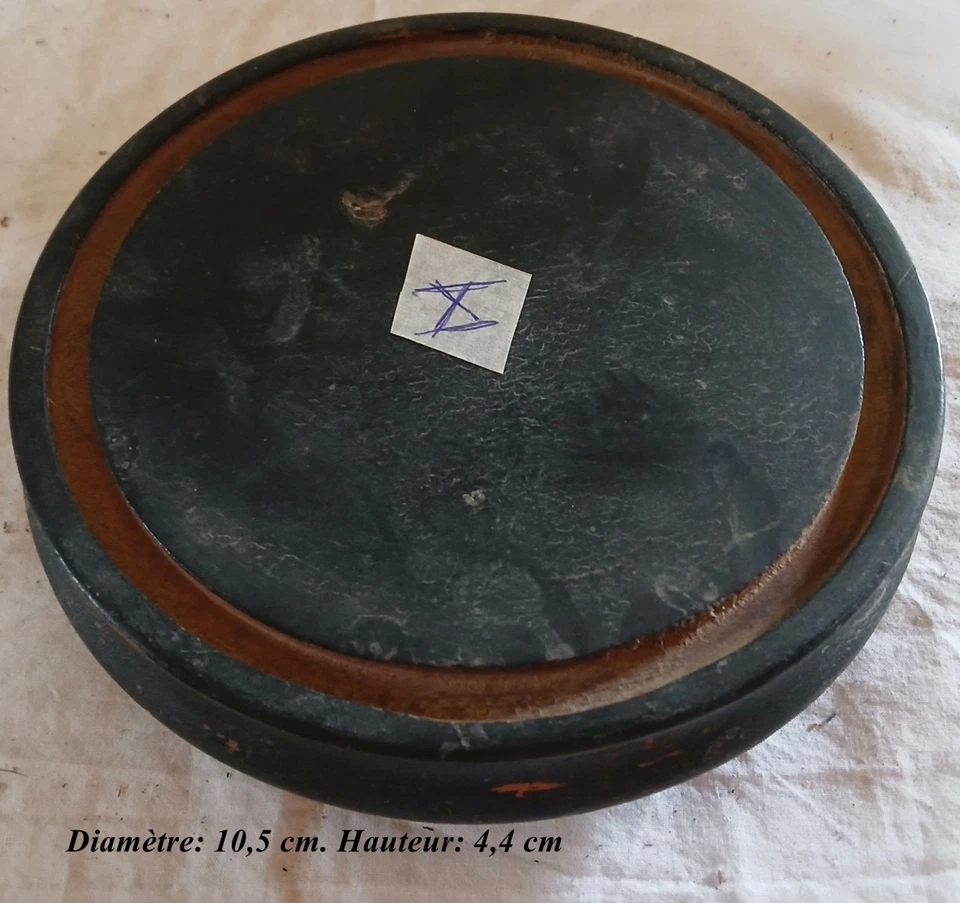 Ancien socle de globe de mariée ou pendule. Bois noirci.NAPOLEON III XIXé (X) - Photo 2/4