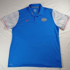 Nike Dri-Fit Florida Gators Polo Shirt Men  s XL Blue Orange NCAA Collared Golf