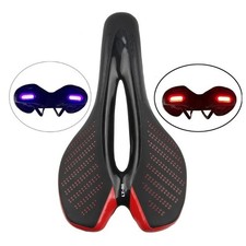 Bike Saddle with Built-in LED Taillight, Shockproof Cycling Saddle for MTB Road