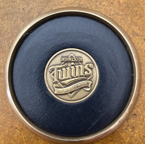Collectible Minnesota Twins 1991 World Champions Brass & Leather Coaster
