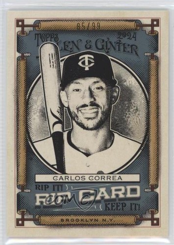 2024 Topps Allen & Ginter Rip Cards Ripped /99 Carlos Correa #RIP-CCO ...