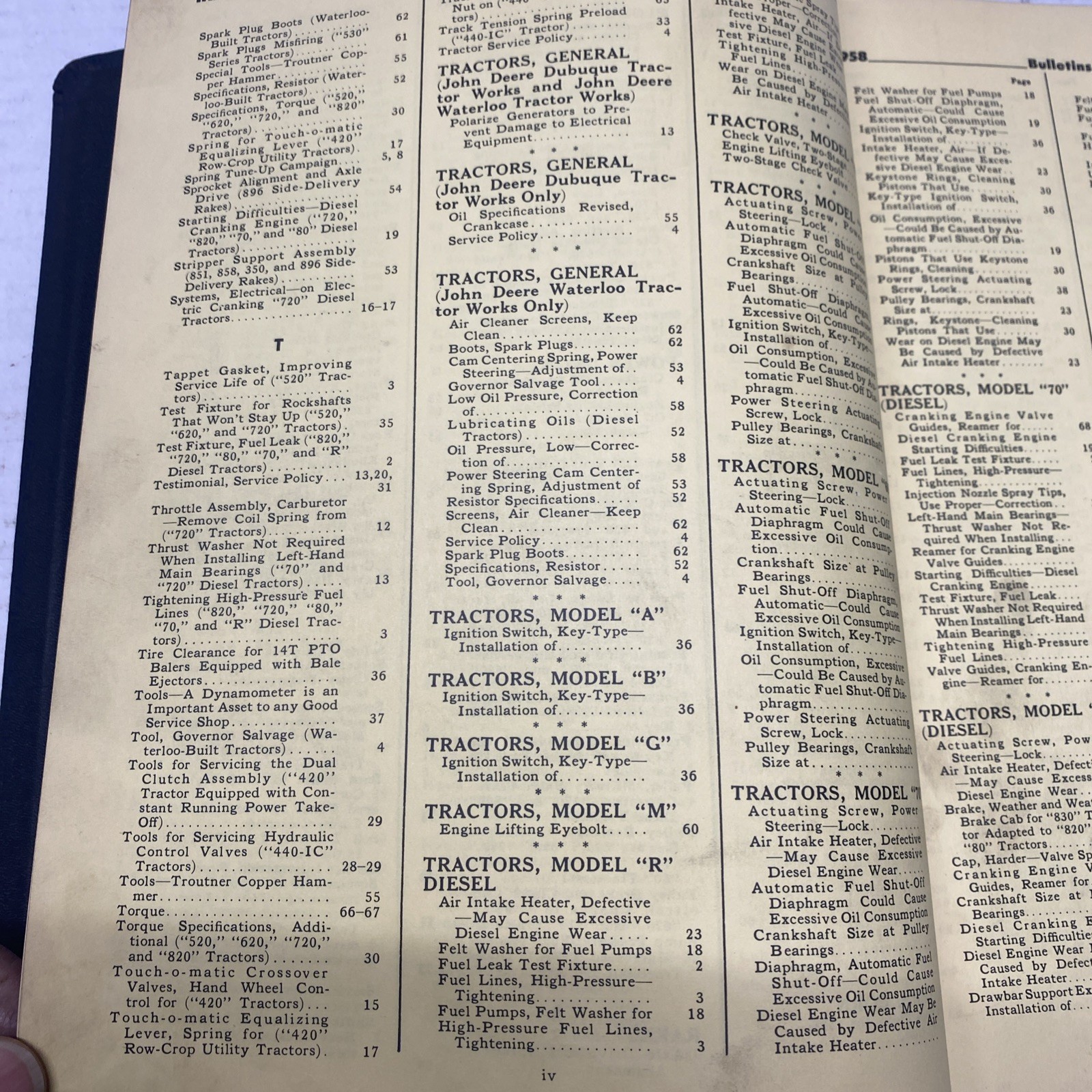 1958 59 60  John Deere General Sales Manual  Service Bulletins JM-12