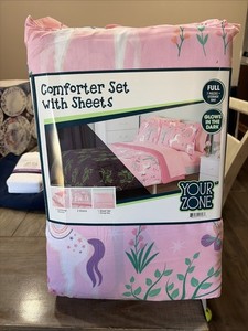Your Zone FULL Size 7 Piece  Decorative Comforter Set with Sheets and Storage
