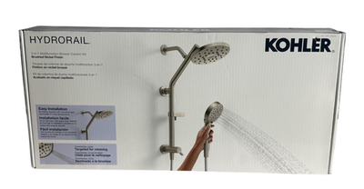 #ad Kohler Hydrorail 3 in 1 Multifunction Shower Column Kit Brushed Nickel $59.99
